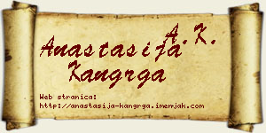 Anastasija Kangrga vizit kartica